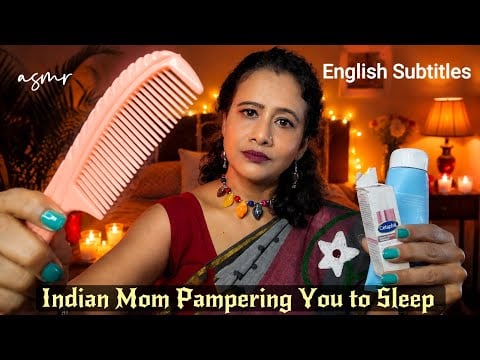 Bengali ASMR Indian Mom Pampering You After a Hectic Day 💜 Face Wash, Face, Eye & Scalp Massage
