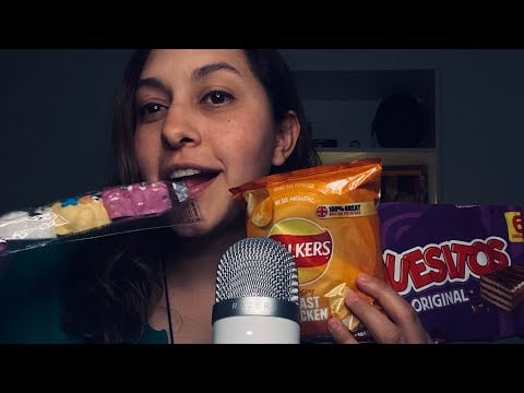 ASMR ✨ ⚠️ ALERTA ‼️ PROBANDO SNACKS CONTIGO CON SONIDOS RELAJANTES ‼️