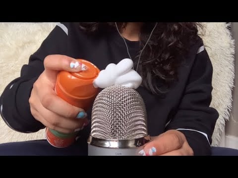 [ASMR] shaving foam sounds on microphone!
