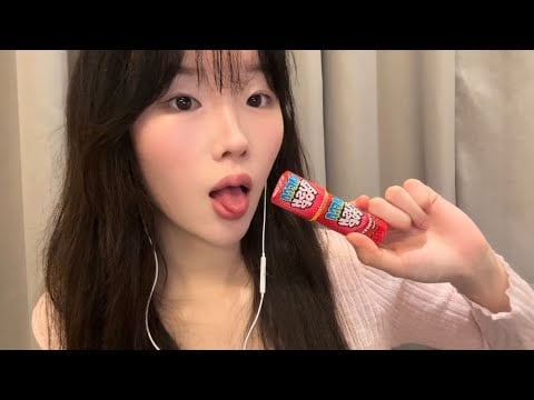 🍭 푸쉬팝 ASMR | Push Pop Candy Eating Sounds, Sticky & Sweet Lollipop Mukbang, No Talking