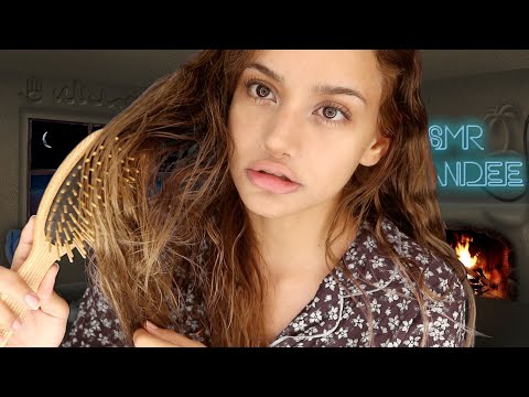 ASMR Chewing Gum While Brushing My Hair