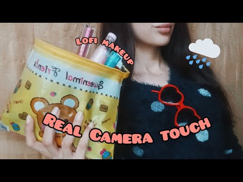 ASMR Doing your Makeup while it's Raining 🌦 NO TALKING (lofi, actual camera touch, scratching)