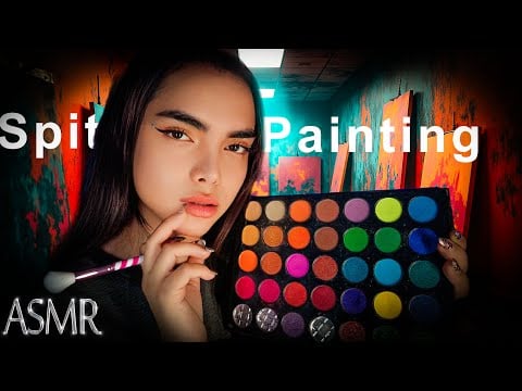 spit painting asmr | صدای دهان و خواب فوری