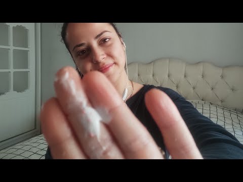 Yüzüne krem sürerek masaj yaptımmmm Asmr Türkçe 