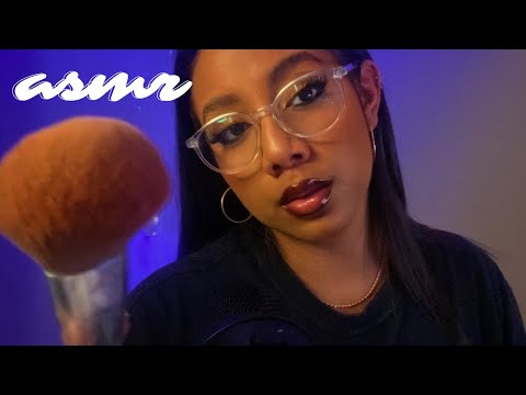 ASMR face brushing