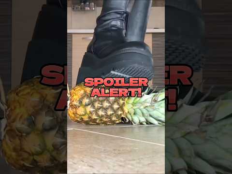 Demon crushers vs. Pineapple Spell! Oddly Satisfying Boots Crushing Food! ASMR