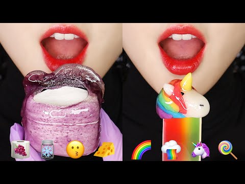 RAINBOW FOOD, FREEZE-DRIED CANDY ASMR EMOJI FOOD ASMR ❄️