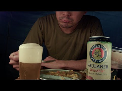 [ASMR] ドイツ軍MREをビールで流し込む