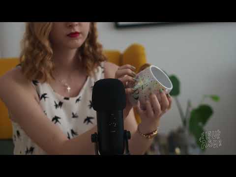 ASMR Tapping on ceramic holographic cup no talking