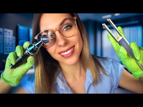 ASMR Unclogging your Ears DEEP EAR CLEANING, Otoscope Exam - Personal Attention roleplay