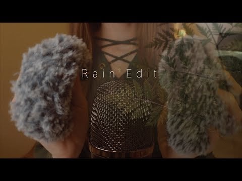 ASMR | Fluffy Mic Brushing with Rain for Deep Sleep (No Talking)