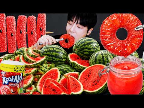 ASMR MUKANG | 수박 껍질 요리 모음 먹방 & 레시피 수박 쿨에이드 디저트 아이스크림 젤리 Dishes made with watermelon rind