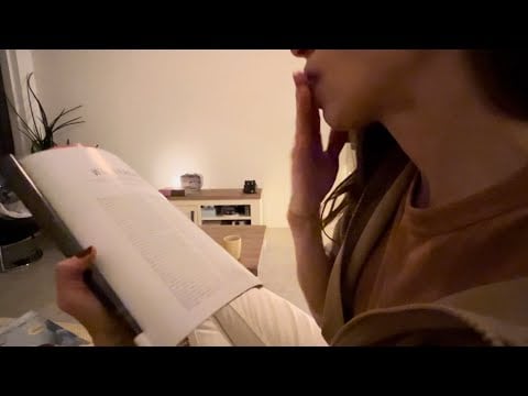 ASMR Page Turning on the couch, unwrapping plastic of 2 glossy quote magazines