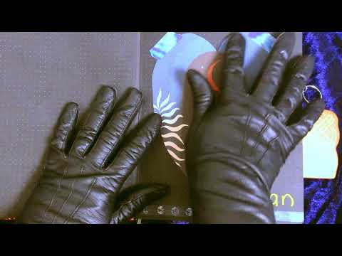 LEATHER GLOVES 🖤  Hart. Coração. Srce.  Heart. 心脏   Hjerte.🎧 [[ASMR]]