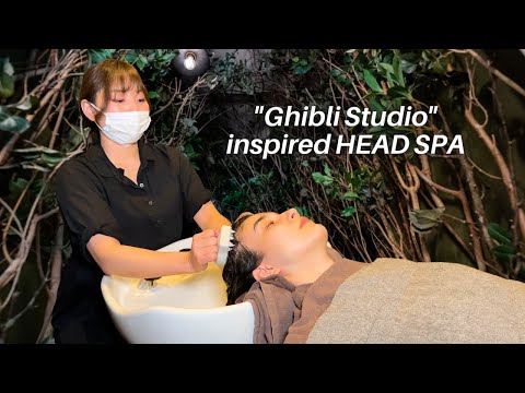 ASMR I FOUND GHIBLI HEAD SPA in FUKUOKA, JAPAN (almost no spoken, soft spoken)