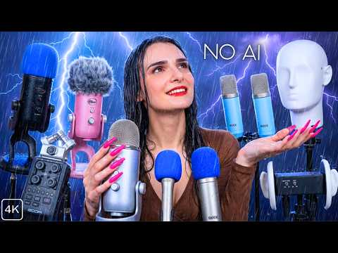 ASMR in the RAIN 🌧️ 50 MICS & Triggers for Sleep 😴 Mic Scratching , Tapping , Massage - NO TALKING