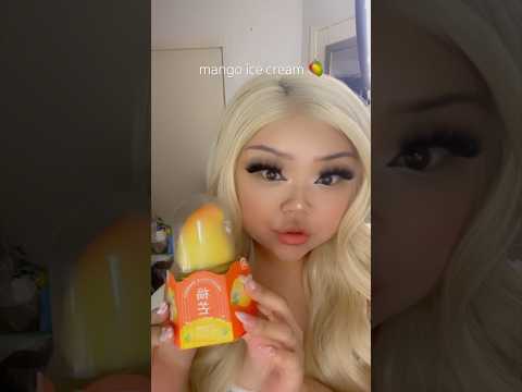 mango ice cream 🥭 #asmr #mukbang #eatingvideos