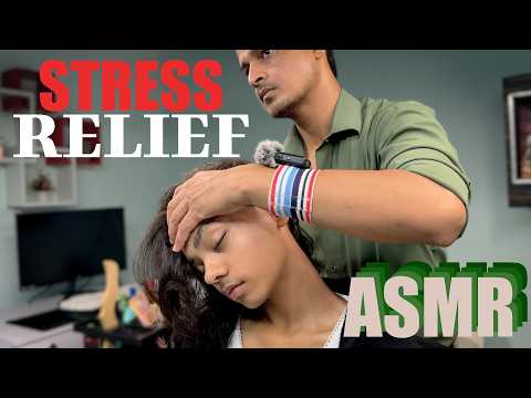 ASMR HEAD MASSAGE | Deep Pressure Neck Massage To Relief Pain & Stress By Barber Rizwan To Anjelia