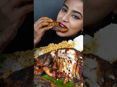 ASMR Eating Spicy Whole Fish Curry,Rice,King Ghee Fry,Mathi Fish Fry Big bites ASMR Eating Mukbang