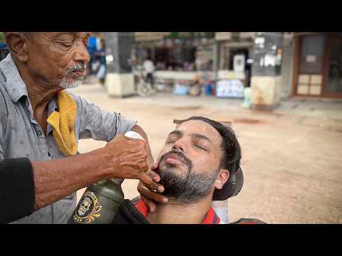 $1 Indian Street Face Massage & Cleaning | Waris & Dinesh Barber | ASMR Gautam