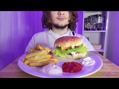 ASMR EV YAPIMI BURGER MUKBANG | TÜRKÇE ASMR 🍔🍟