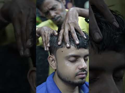 Uncle Barber Doing Indian Traditional Neck Cracking ASMR Head Massage #shorts