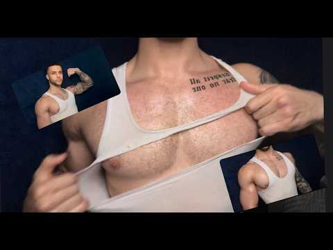 Best ASMR Male Chest & Fabric Tearing/Scratching Sounds (if you like guys...) with hairy pecs