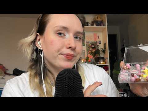 blue yeti mic asmr / making you necklace (with beads)
