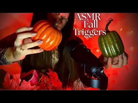 ASMR Cozy Fall Triggers 🍂🍁 (tapping, scratching, wood soup, crinkles, fabric, leather) 