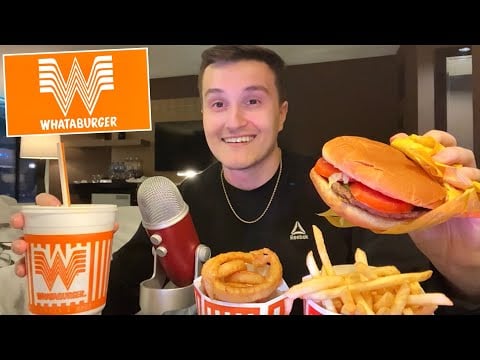 ASMR | Whataburger Cheeseburger and Fries Mukbang (eating sounds)