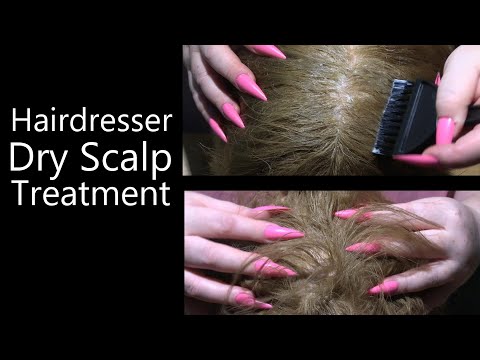 ASMR Hairdresser Dry Scalp Treatment (Close Up) | Scalp Massage, Brushing, Whispers, Combing.