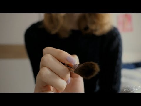 ASMR | painting on your face (with sounds) | whispered face brushing