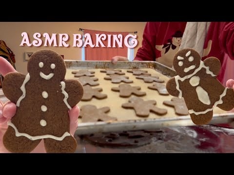 ASMR Baking Gingerbread Men Cookies (Soft Spoken)