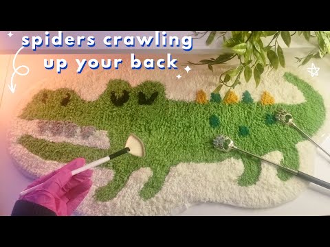 ASMR Spiders Crawling up your Back, Back Scratching, Rug Scratching, Head Massage - Soft Spoken