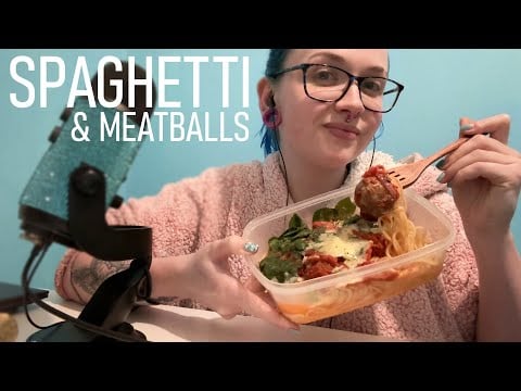 ASMR Eating Spaghetti & Homemade Meatballs 🍝
