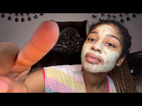 ASMR- POSITIVE AFFIRMATIONS & PLUCKING NEGATIVE ENERGY + FACE MASK APPLICATION (Rambling) 💗