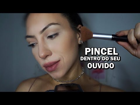 ASMR RELAXANTE: SONS DE PINCEL DENTRO DO SEU OUVIDO