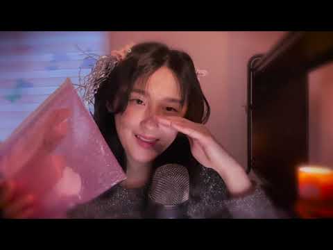 ASMR 💭 crispy crinkly bubble wrapped whispers & inaudible whispering at 100% sensitivity