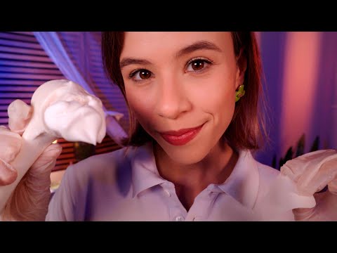 ASMR Limpeza de PELE e OUVIDOS na Esteticista: Espuma, Esfoliação, Vapor.. 🧖‍♀