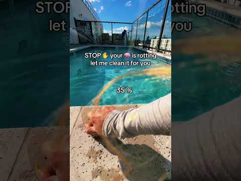 brain cleaning asmr sounds at the pool on wet concrete #fyp #oddlysatisfying #asmr #cleaning