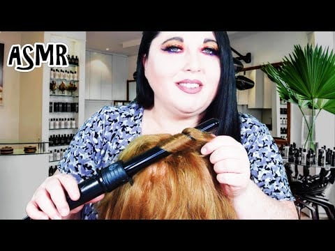 ASMR Hair Styling Hair Salon Roleplay (Hair Curling, Gossip, Hair Brushing, Hair Play, Curling Wand)