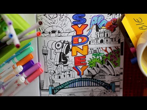 Coloring Sydney Australia ASMR Chewing Gum