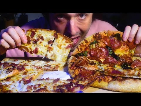 ASMR HUGE Pizza Feast!  자막 字幕  उपशीर्षक ( Real Sounds ) DOMINOS  | Nomnomsammieboy