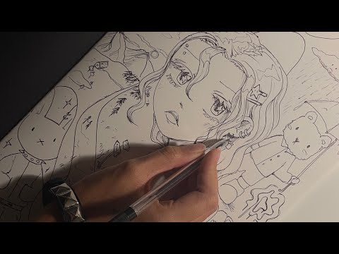 ASMR ☆ SKETCHING w/ WHISPERS (drawing stuff)