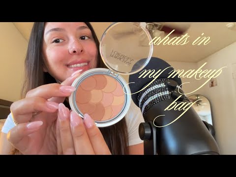 ASMR WHATS IN MY MAKEUP BAG💄👛(TAPPING,SCRATCHING,etc.)