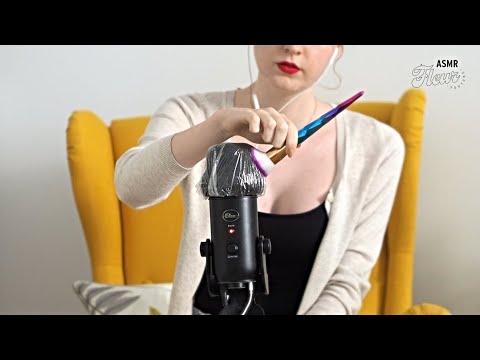 ASMR Crinkly Brushing - Relaxing Plastic Crinkling (Brushing the microphone / no talking)