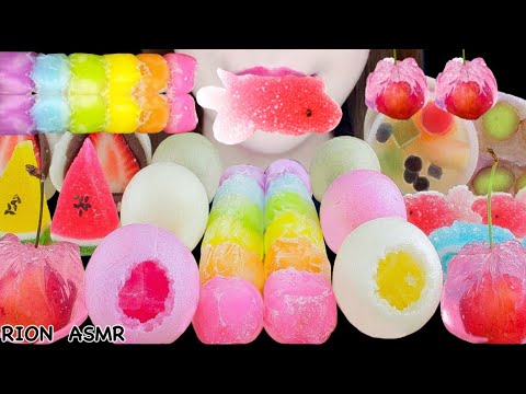 【ASMR】WAGASHI PARTY🍡 STRAWBERRY DAIFUKU,FROZEN WARABI MOCHI MUKBANG 먹방 EATING SOUNDS NO TALKING