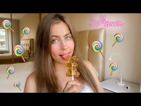 ASMR Eating Lollipop 🍭 and Drinking Lemonade 🍹