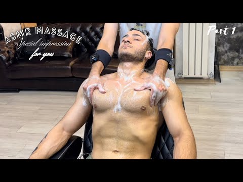 Asmr relaxation massage (part 1) head and chest massage / for you
