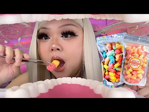 ASMR tooth fairy eats freeze dried candy out of your mouth 🧚🦷 (realistic)